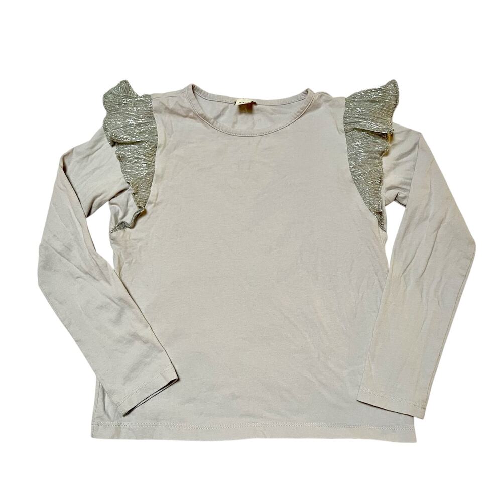 Crewcuts Ruffle Shoulder Shirt Size 8/9